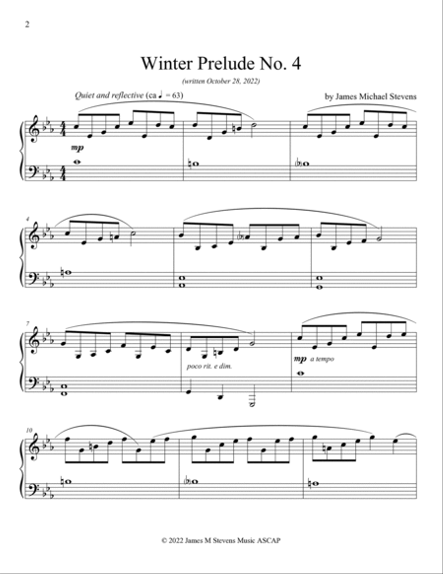 Winter Piano Prelude No. 4 Piano Solo scores gallery preview page 2