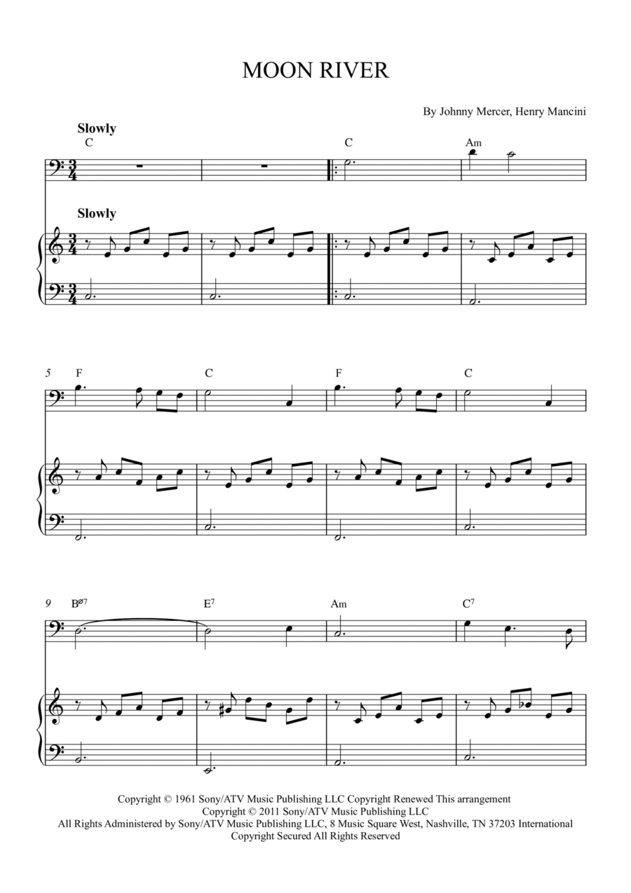 Moon River Easy Piano scores gallery preview page 1