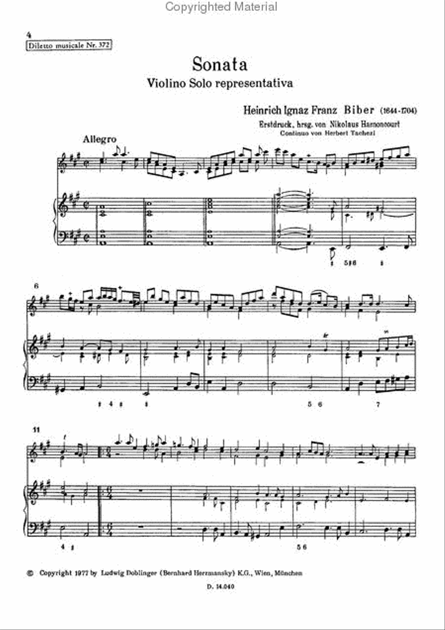 Sonata representativa in A Violin Solo scores gallery preview page 2