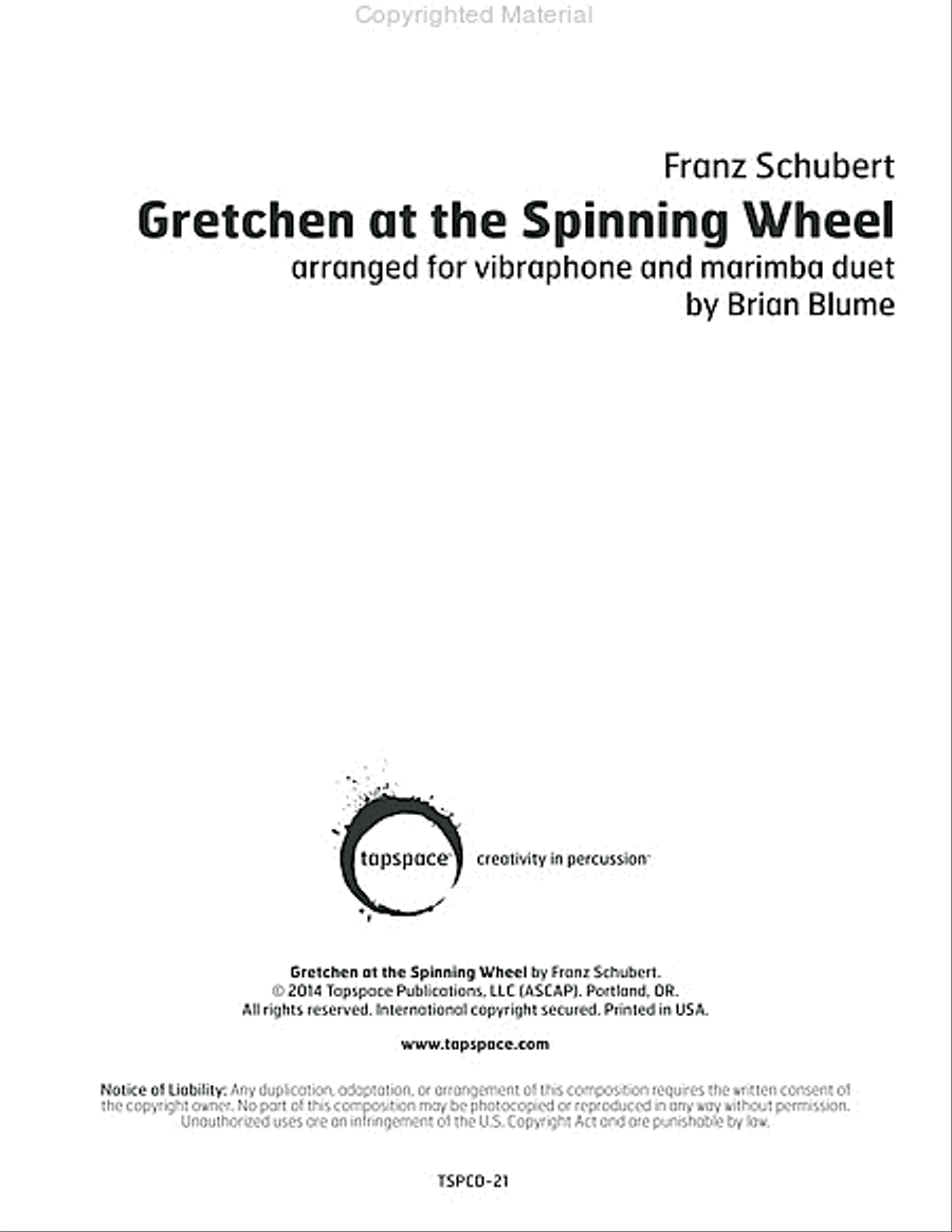 Gretchen at the Spinning Wheel Marimba scores gallery preview page 2