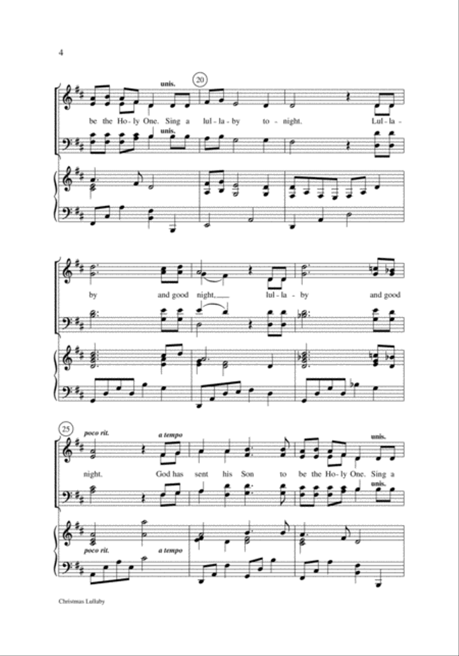 Christmas Lullaby Christmas Lullaby 4-Part scores gallery preview page 4