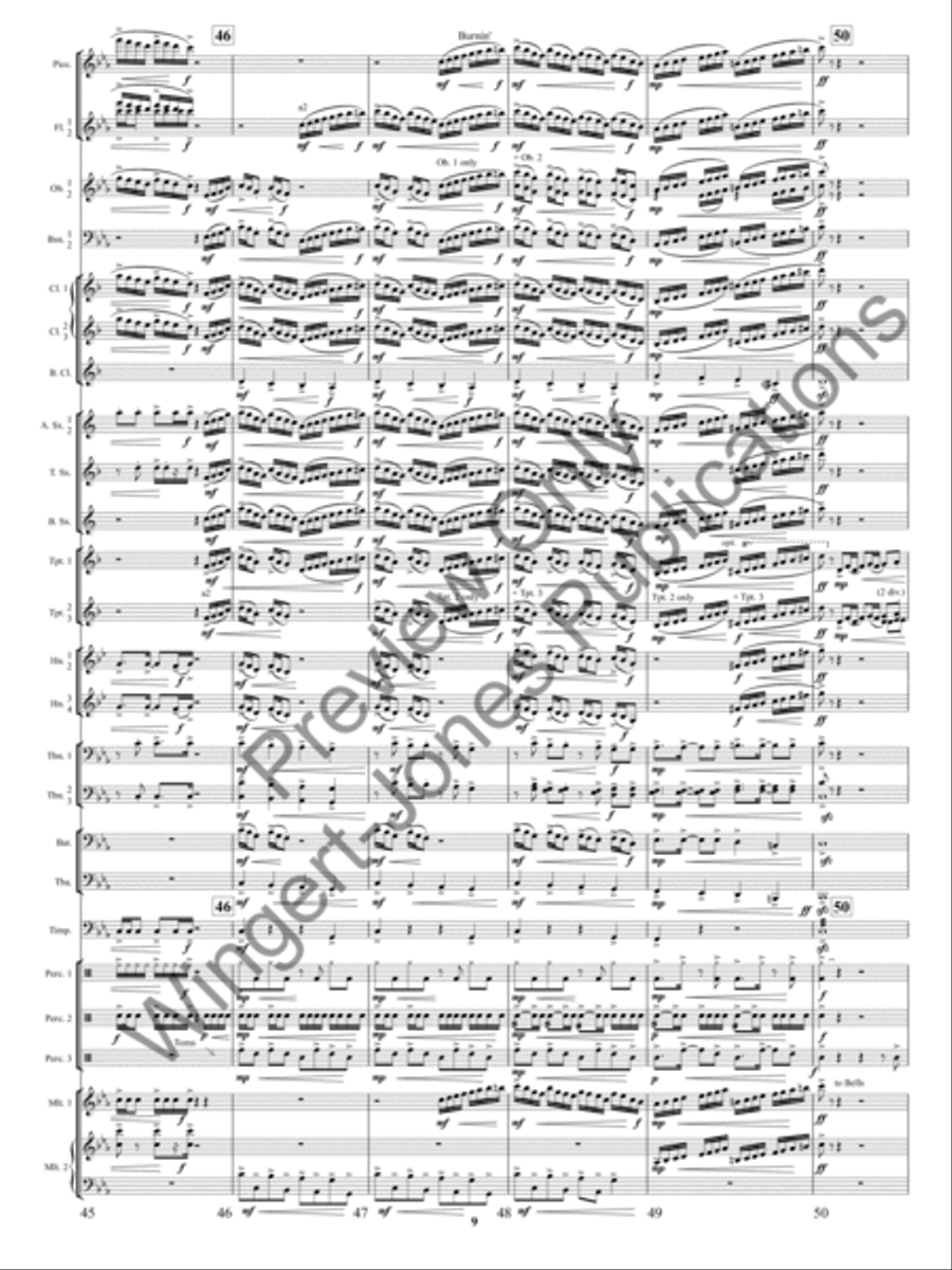 Burnin'! Burnin'! Concert Band scores gallery preview page 12