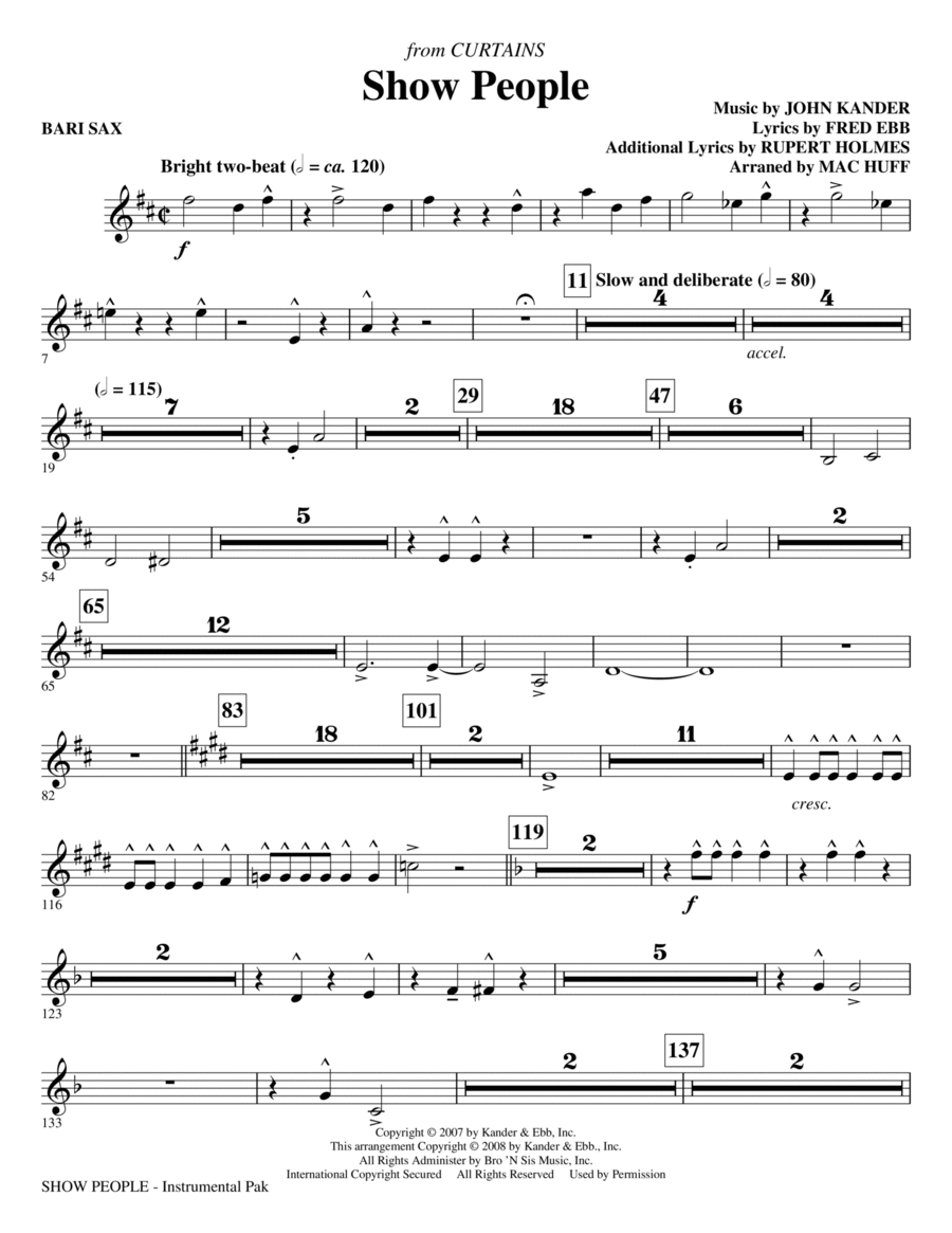 Show People - Baritone Sax Choir scores gallery preview page 1