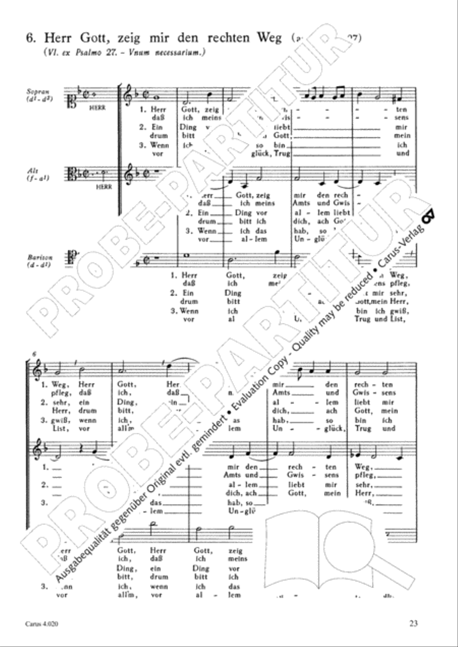 Calvisius: Tricinia. Psalmen und Motetten zu drei Stimmen Choir scores gallery preview page 24
