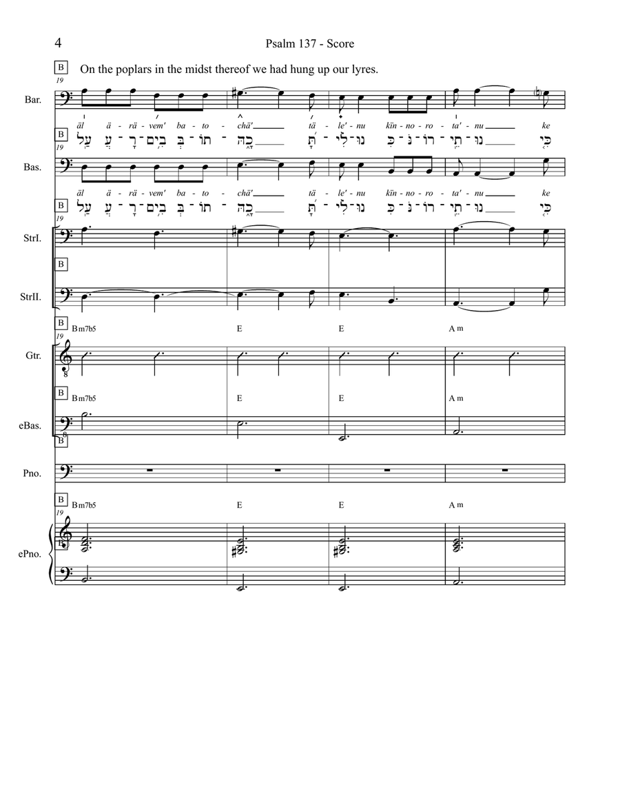 Psalm 137 - Score Only Psalm 137 - Score Only Small Ensemble scores gallery preview page 4