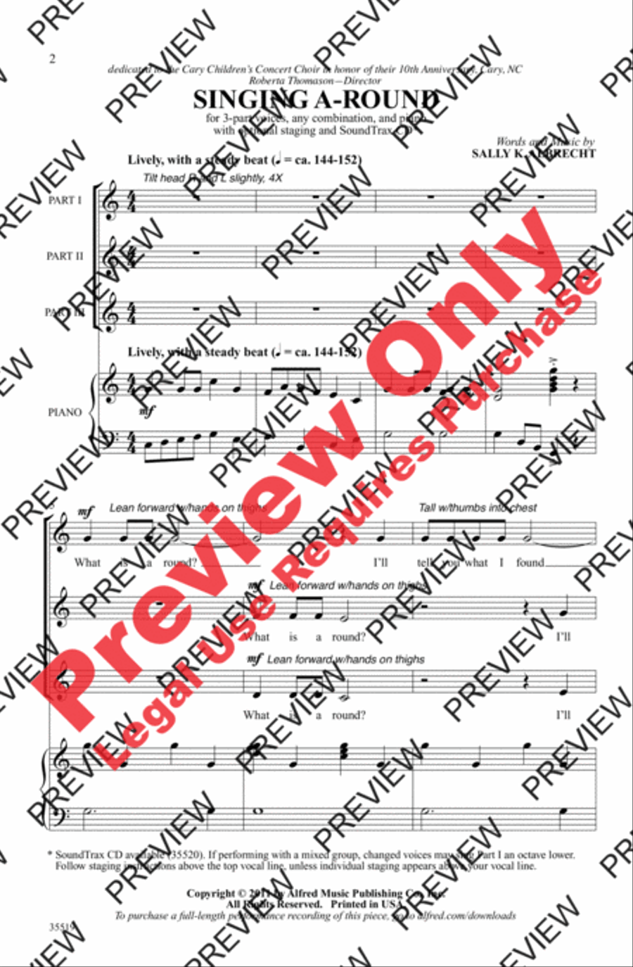 Singing A-Round SAB scores gallery preview page 2