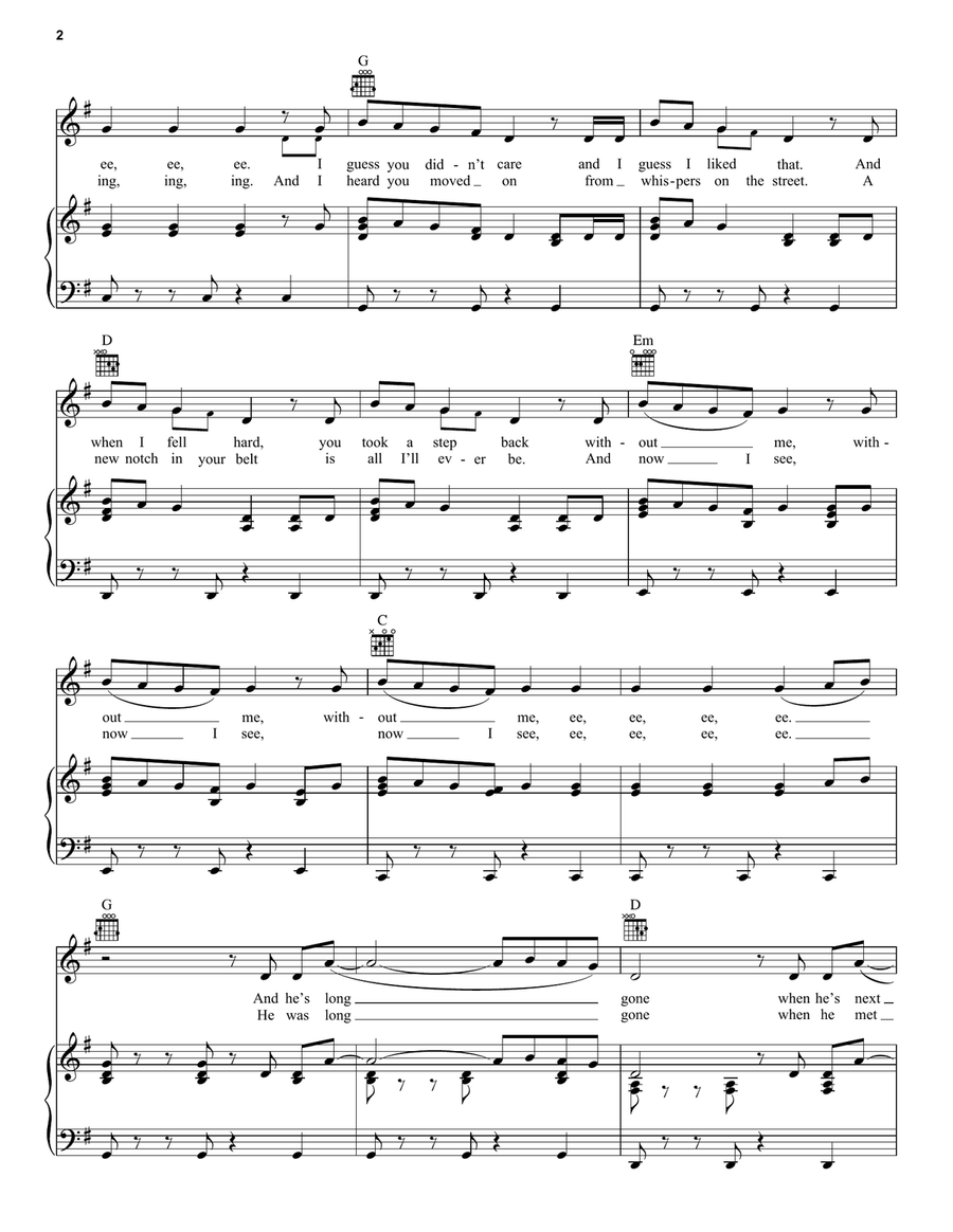 I Knew You Were Trouble I Knew You Were Trouble Acoustic Guitar scores gallery preview page 2