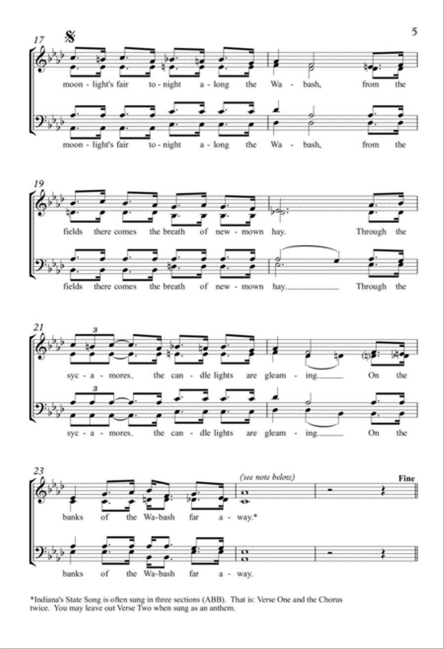 On the Banks of the Wabash 4-Part scores gallery preview page 3