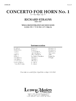 Book cover for Concerto for Horn No. 1 (band accompaniment)