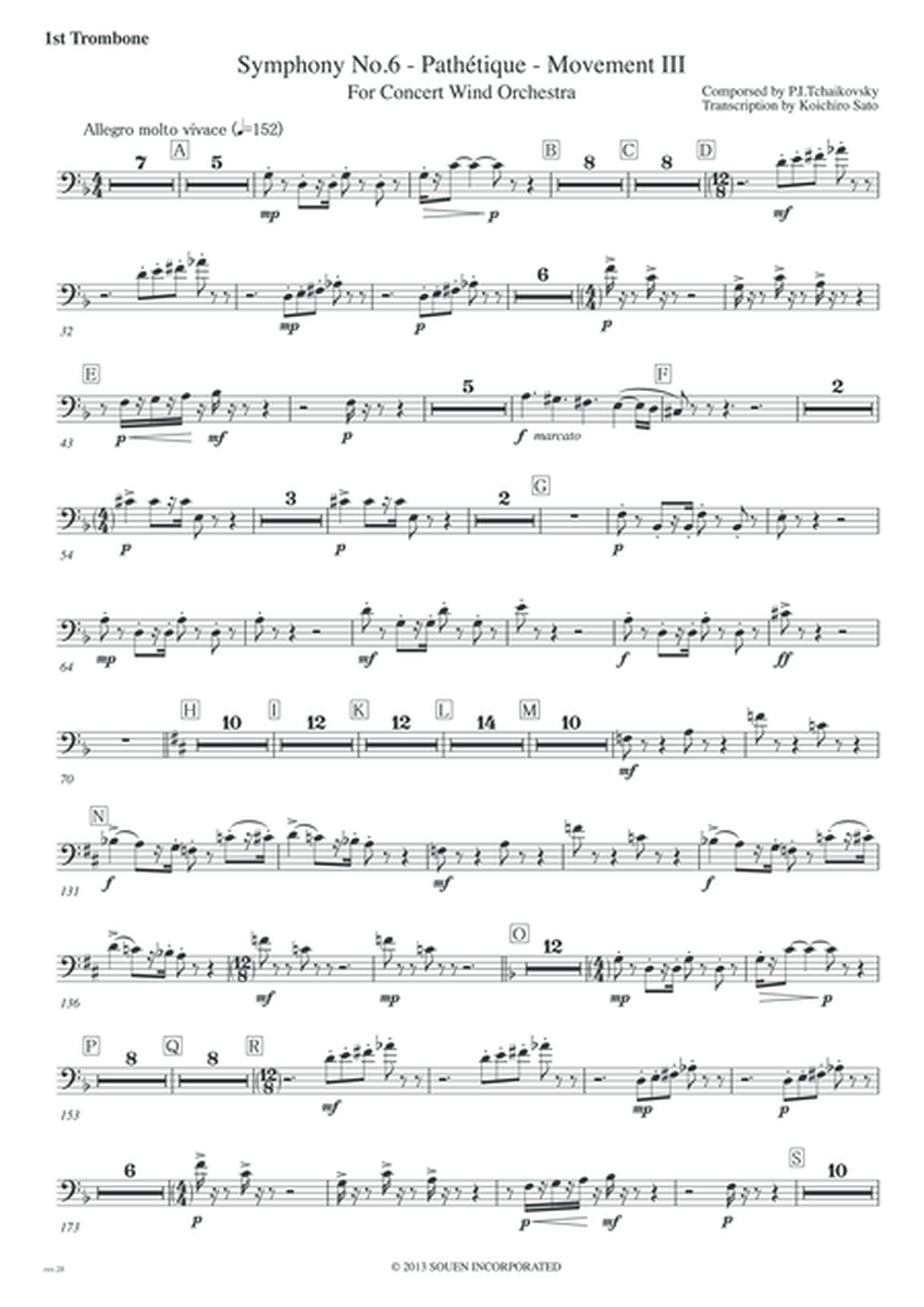 Symphony No.6 Pathetique Movement III [Parts] Trombones(1st,2nd,3rd and Bass)