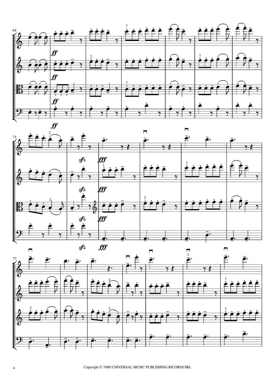 Rabbia E Tarantella String Quartet scores gallery preview page 6