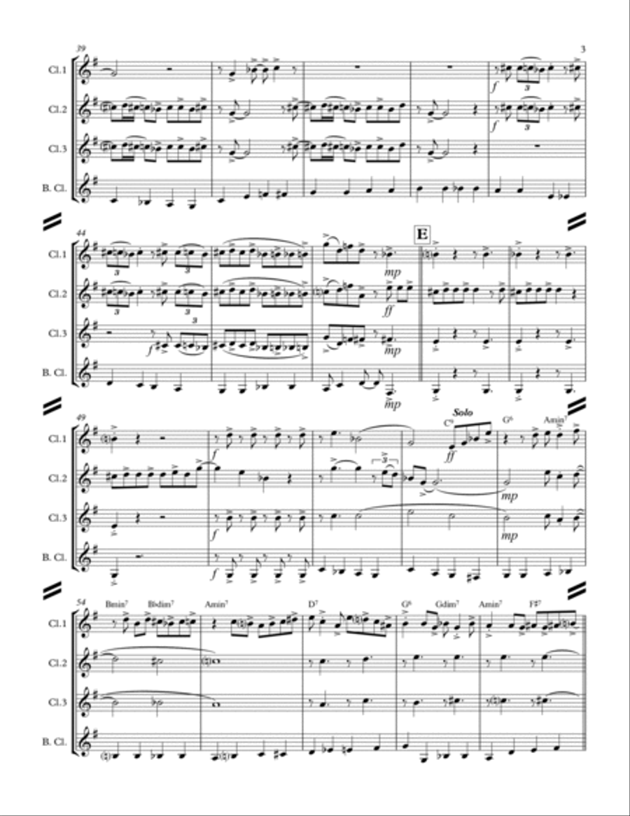 Boogie Woogie Santa Claus Woodwind Ensemble scores gallery preview page 4