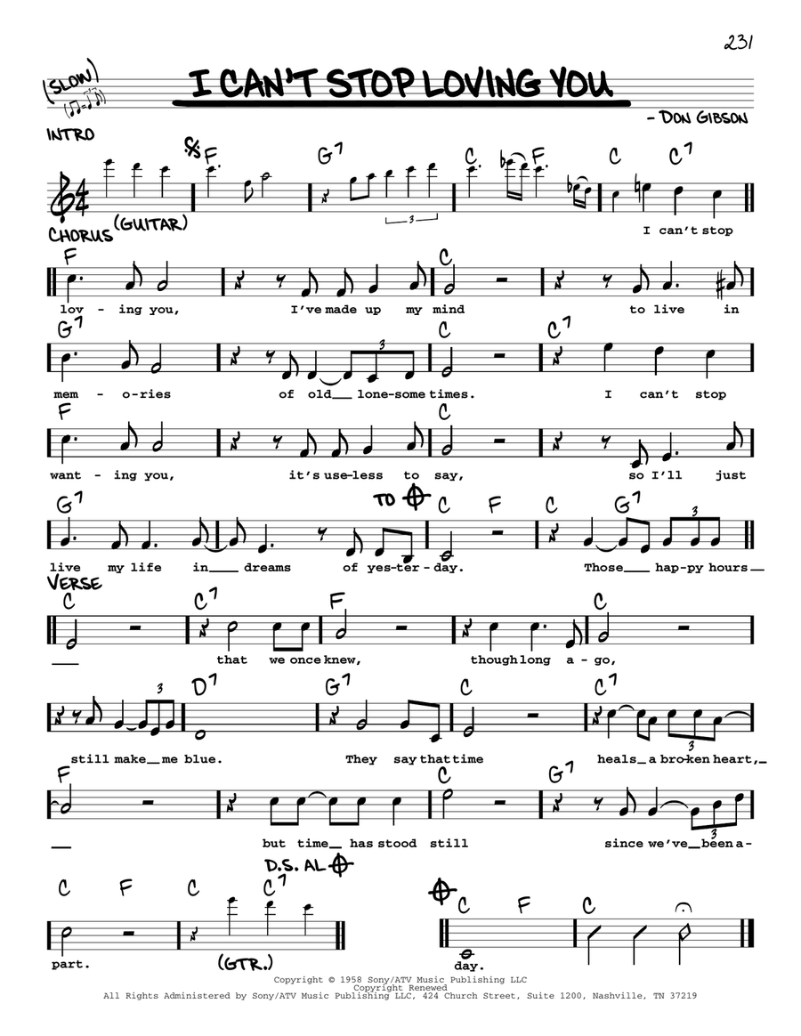 I Can't Stop Loving You Voice scores gallery preview page 1