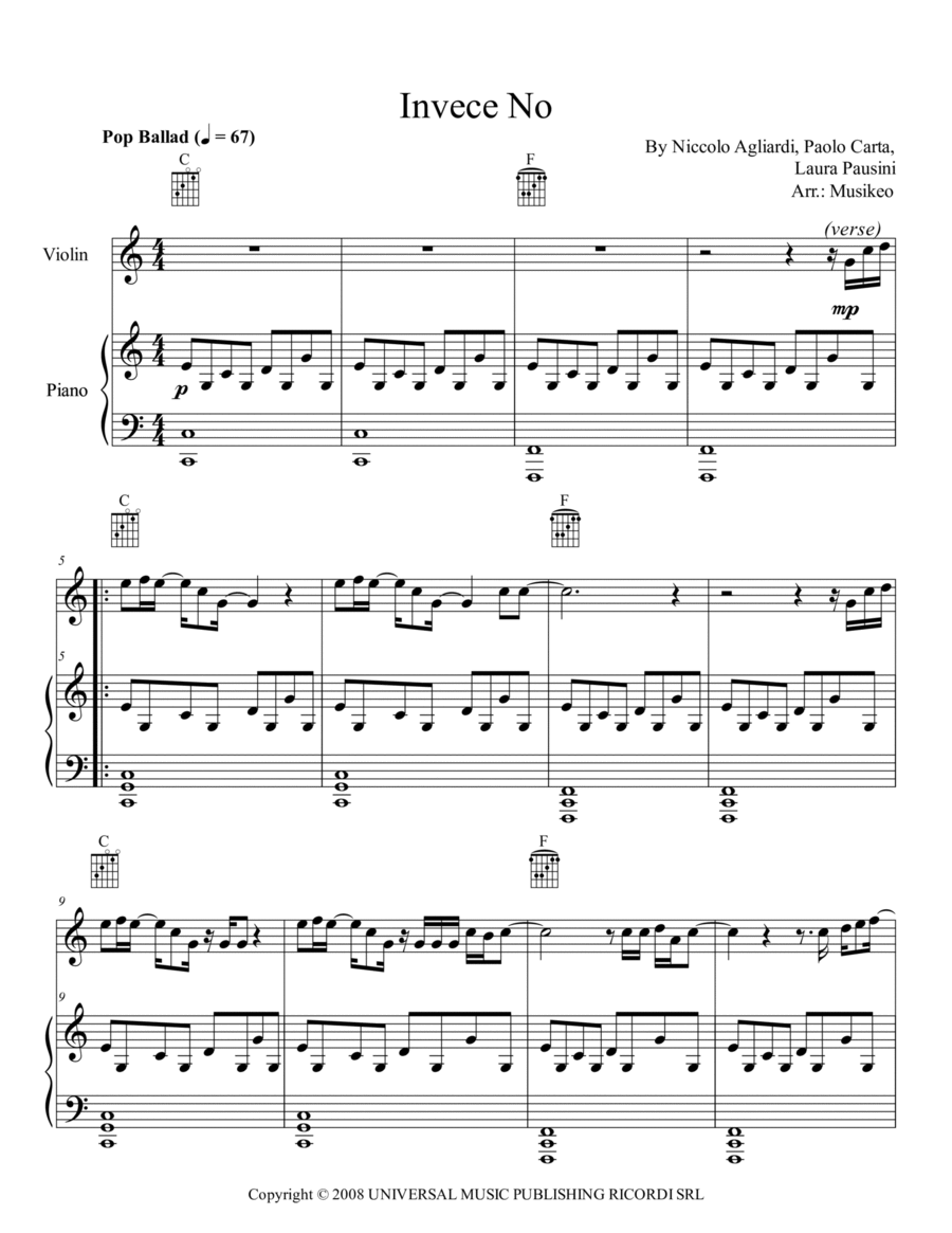 Invece No Small Ensemble scores gallery preview page 1