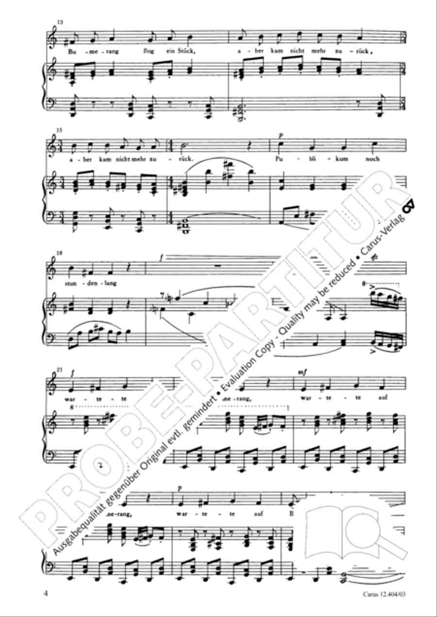 Zughart: Ringelnatz-Lieder Choir scores gallery preview page 4