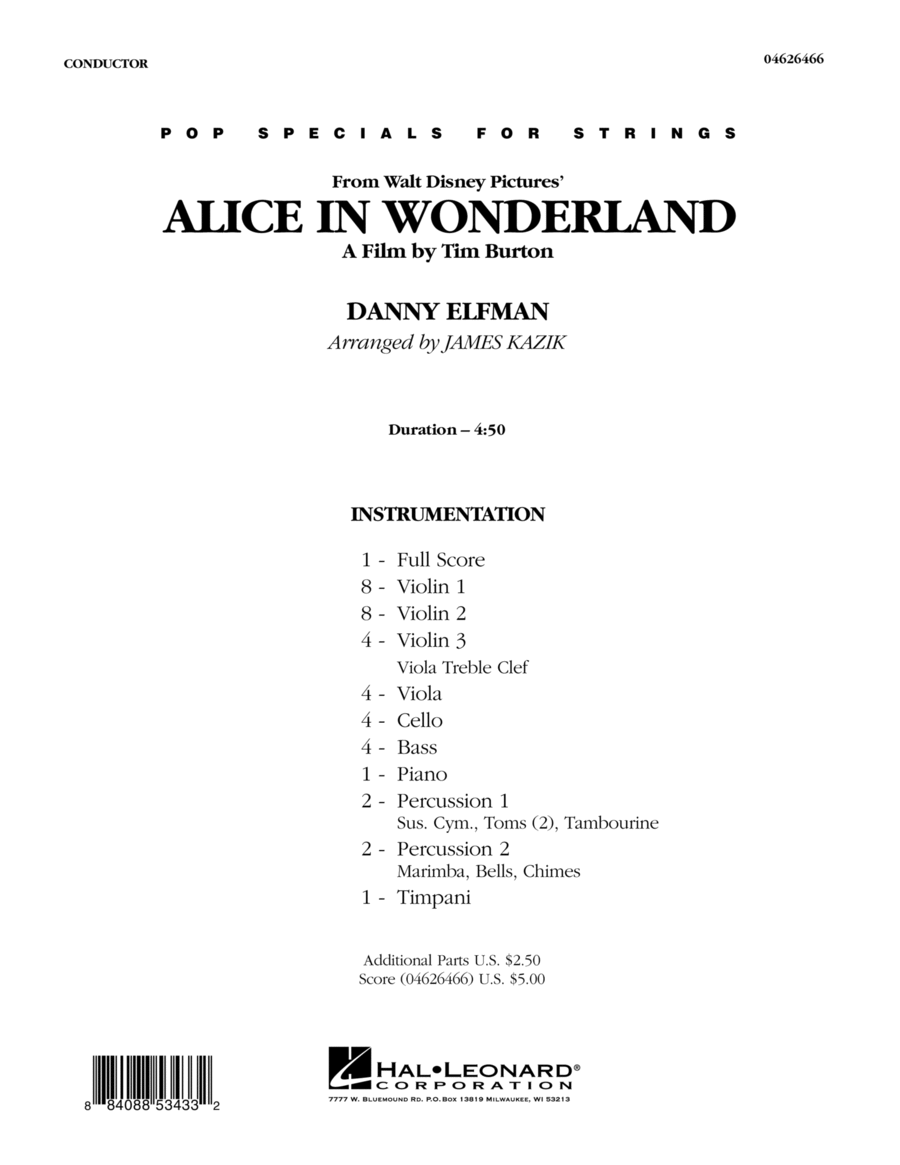 Alice In Wonderland - Full Score