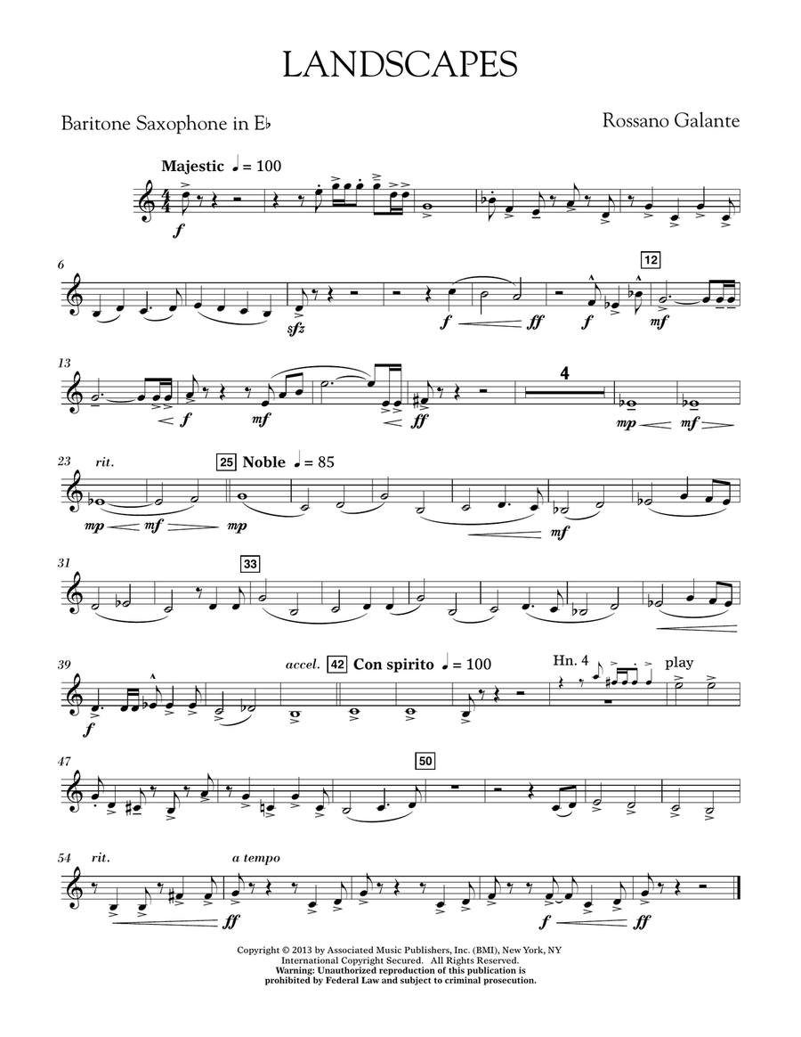 Landscapes - Eb Baritone Saxophone