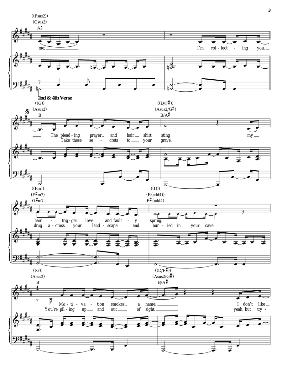 Collecting You Collecting You Piano, Vocal, Guitar scores gallery preview page 3