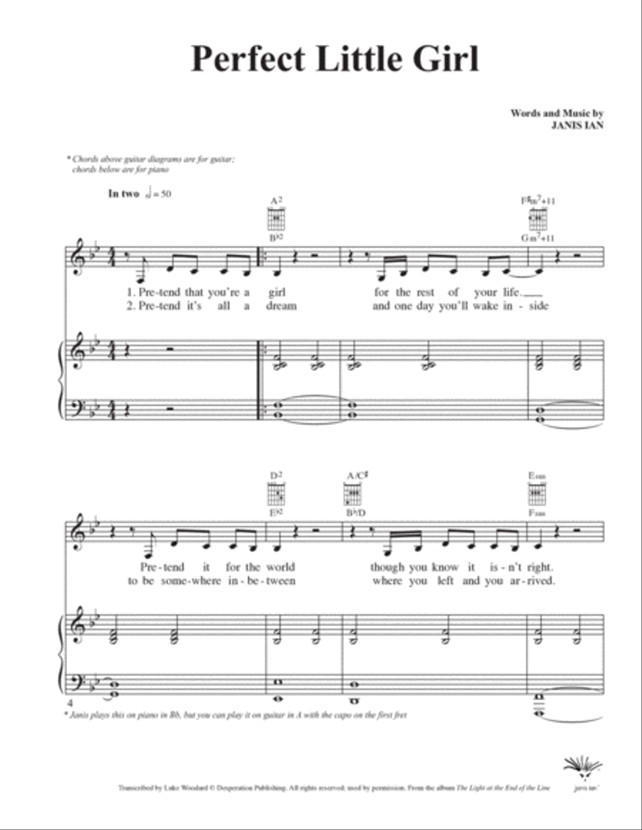 Perfect Little Girl Piano, Vocal, Guitar scores gallery preview page 2