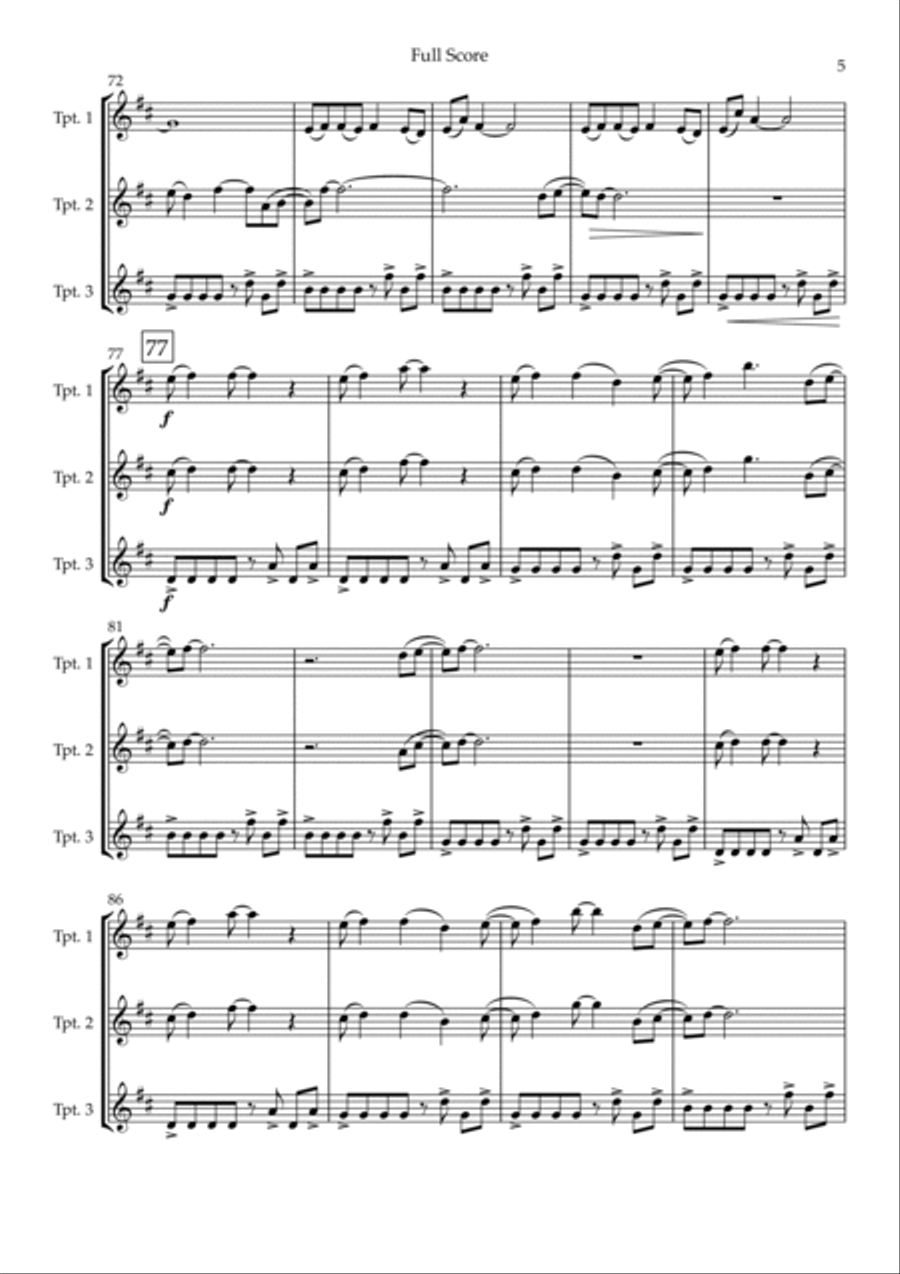 Without You Trumpet Trio scores gallery preview page 5