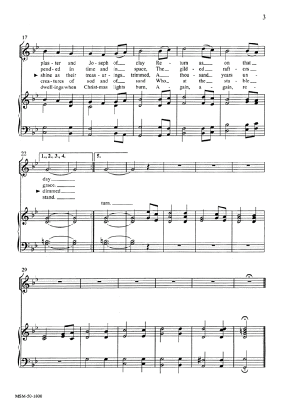 Five Christmas Songs Unison Choir scores gallery preview page 3