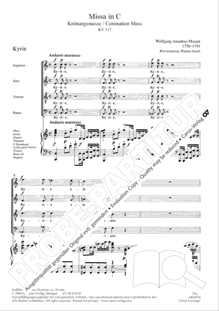 Mass in C (Missa in C) 4-Part scores gallery preview page 6