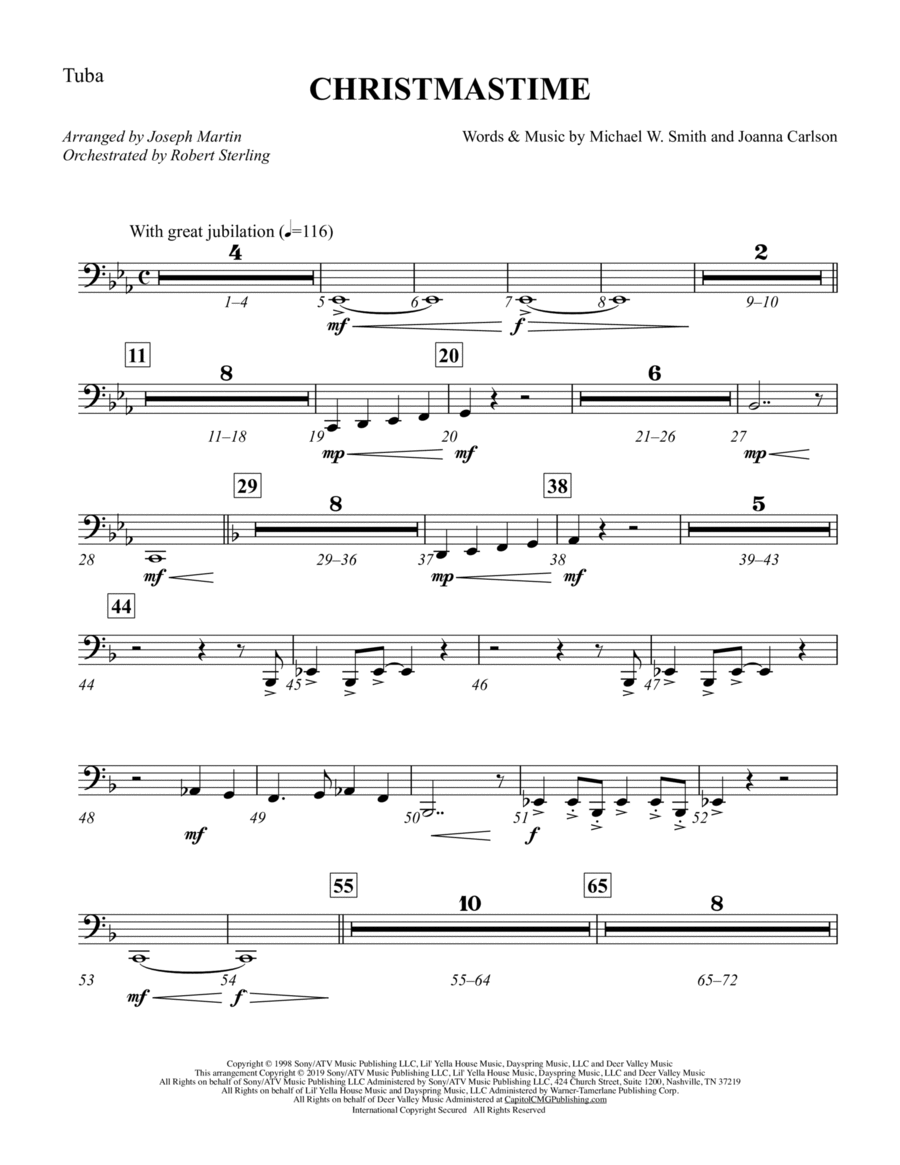 Christmastime (arr. Joseph M. Martin) - Tuba Choir scores gallery preview page 1