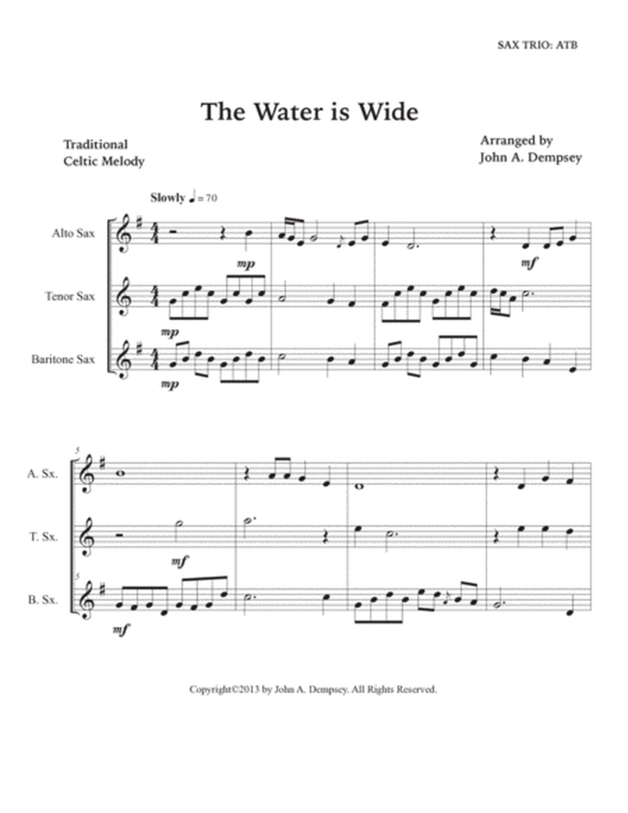 The Water is Wide (Sax Trio: ATB) image number null