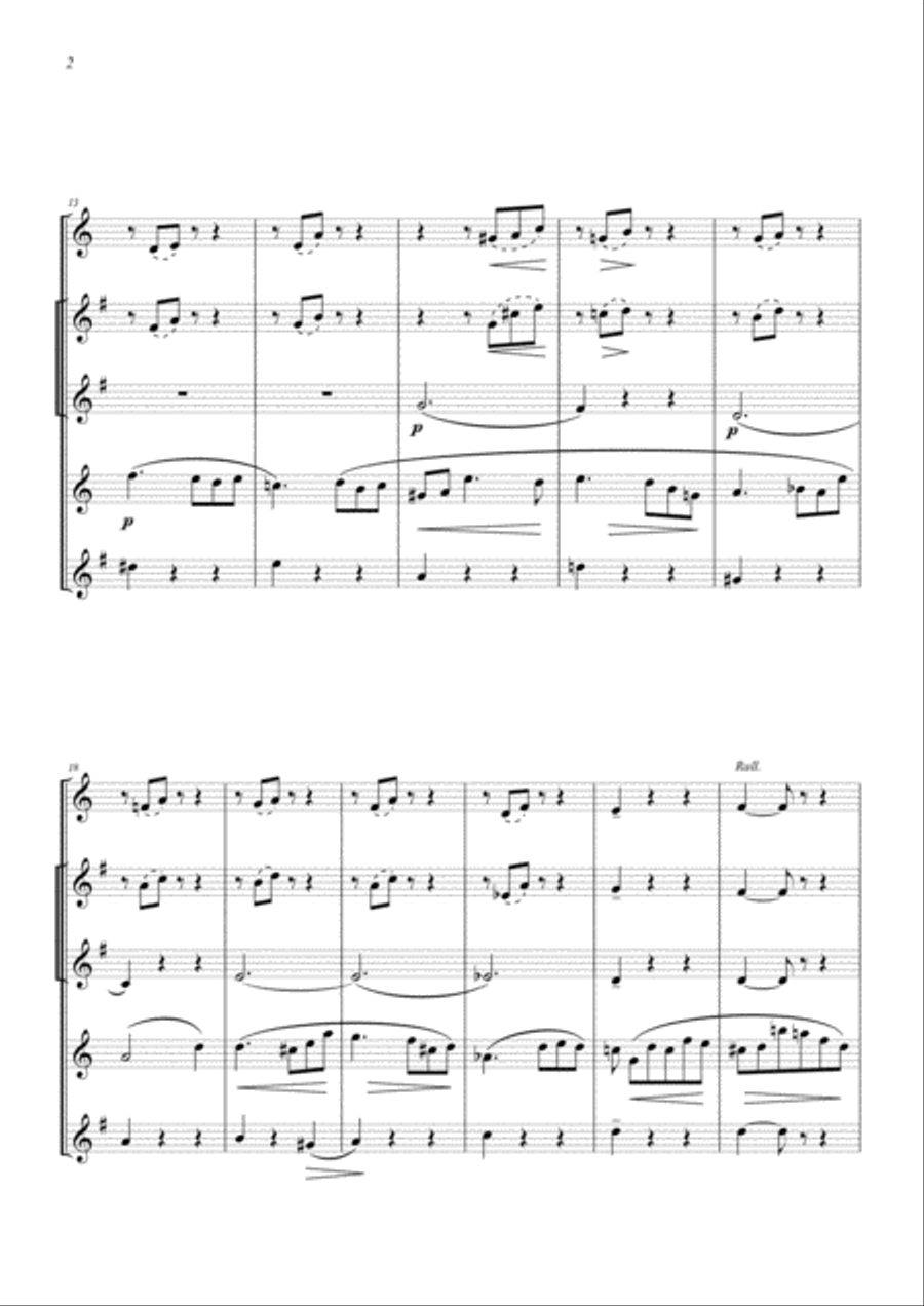Emile JONAS (1827-1905) PRIERE for Saxophone Quintet (SAATB) Saxophone Quintet scores gallery preview page 5