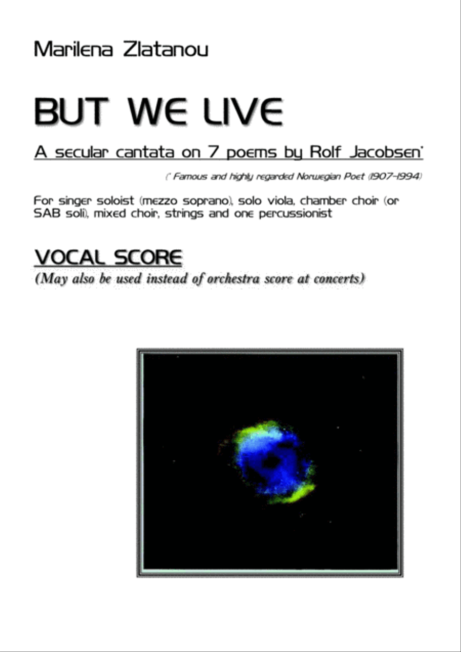 BUT WE LIVE, a Secular Oratorio 4-Part scores gallery preview page 1