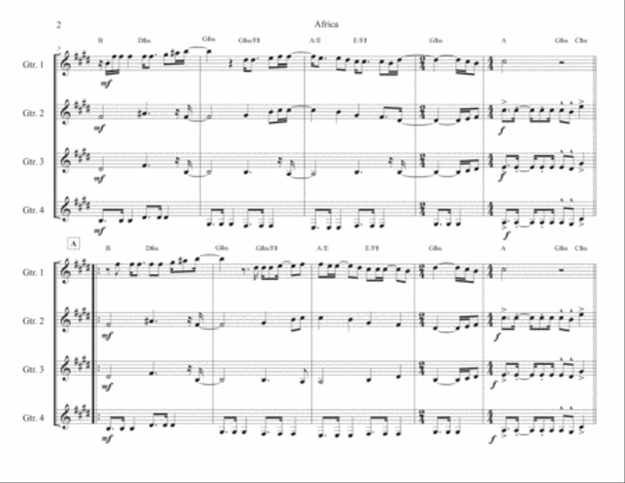 Africa Guitar Ensemble scores gallery preview page 2