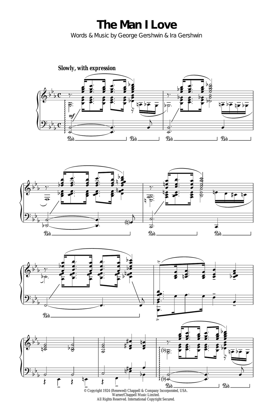 The Man I Love Piano Solo scores gallery preview page 1
