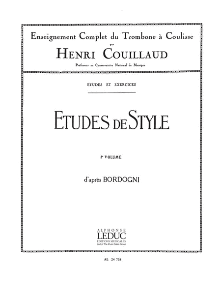 Etudes De Style D'apres Bordogni Vol.2 (trombone Solo)