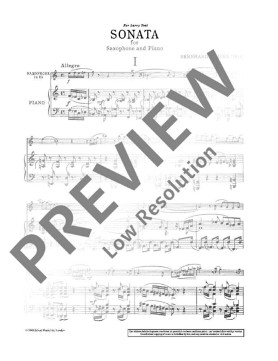 Sonata Sonata Alto Saxophone scores gallery preview page 4