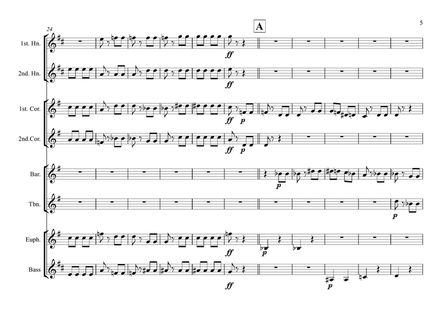 Brass Octet - Mozart - Ein Musikalischer Spaß Large Ensemble scores gallery preview page 5