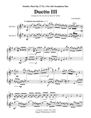 Stamitz: Duet Op. 27 No. 3 for Alto Sax Duo
