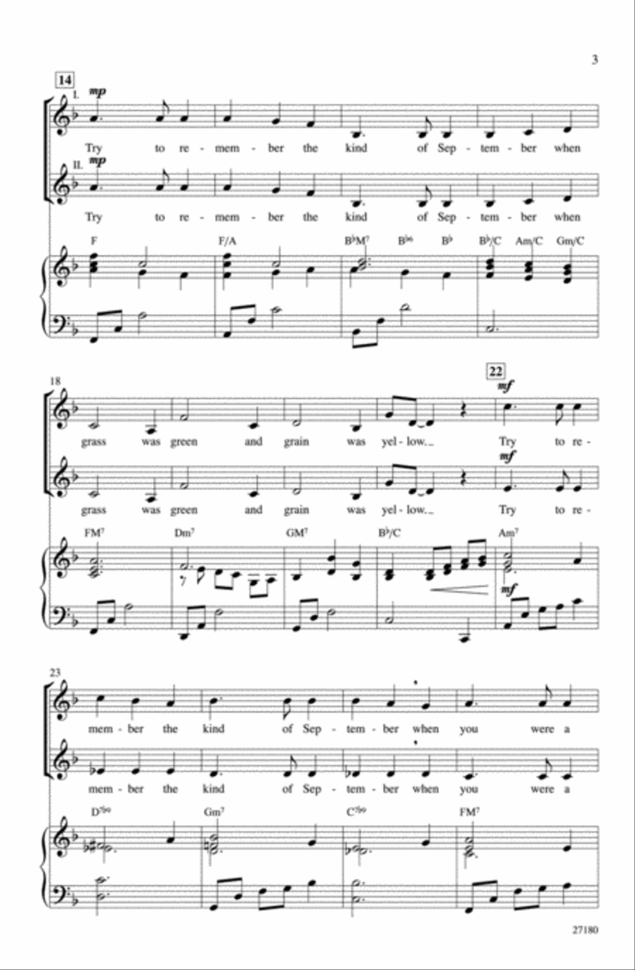 Try to Remember 2-Part scores gallery preview page 3