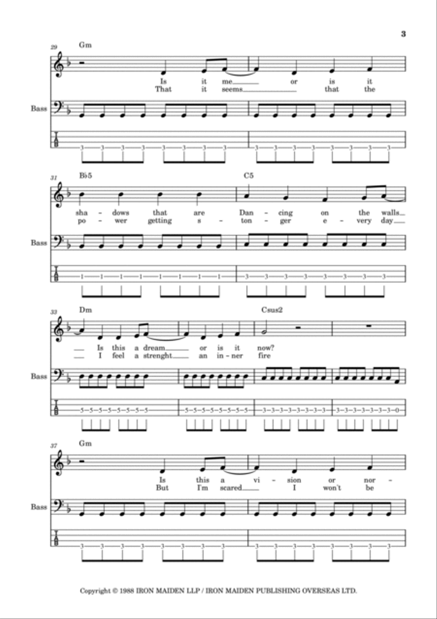The Clairvoyant The Clairvoyant Bass Guitar scores gallery preview page 3