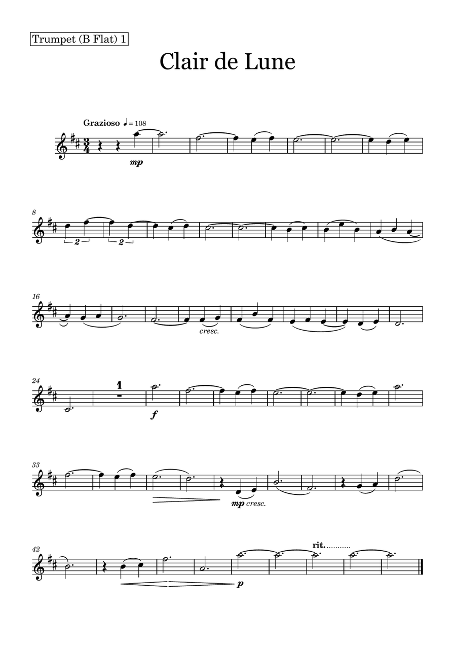 Clair de Lune by Debussy - Brass Quartet by Claude Debussy Brass Quartet - Digital Sheet Music page 3