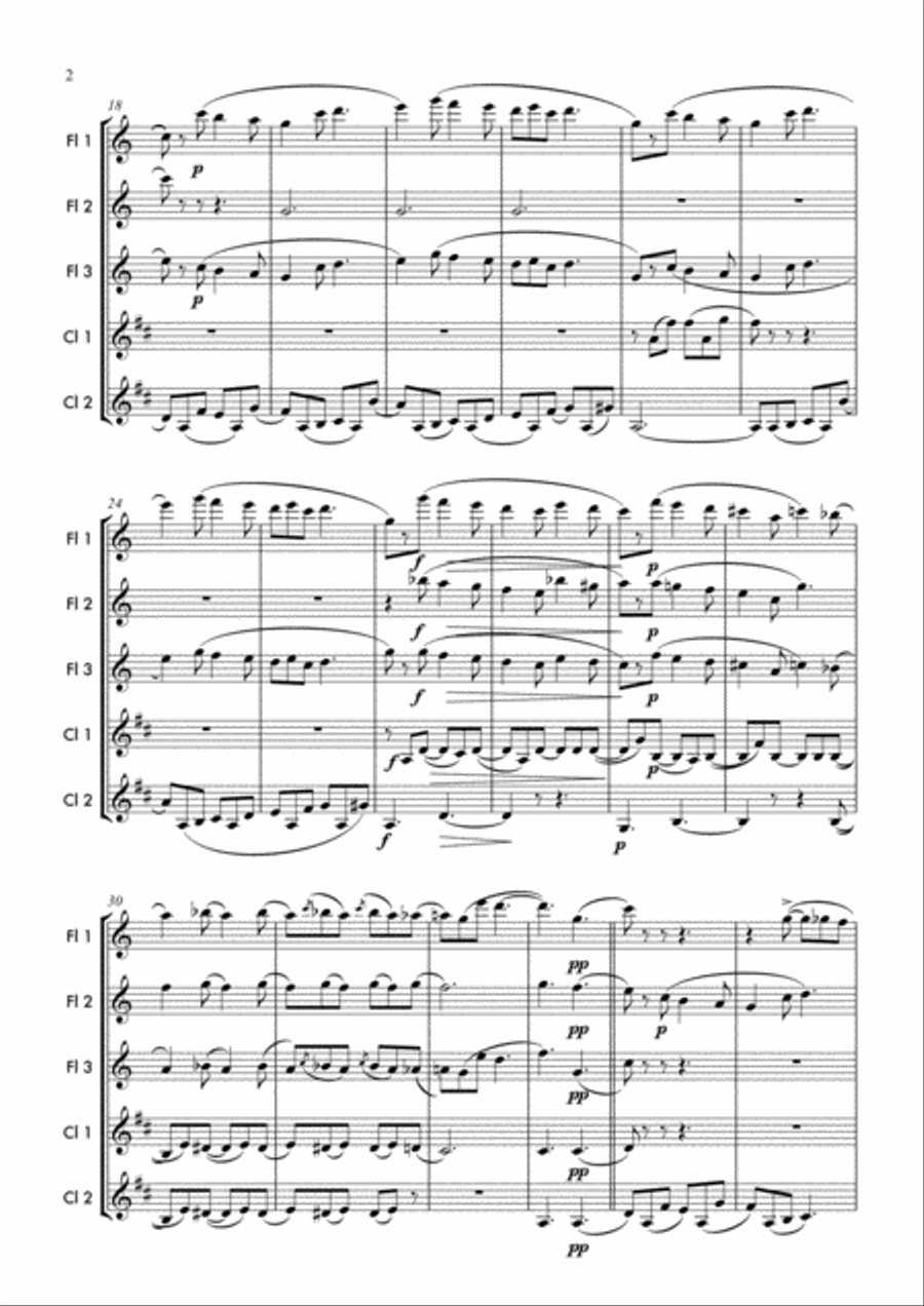 Jeux d'enfants no. 3 La Poupée - Georges Bizet Woodwind Ensemble scores gallery preview page 3