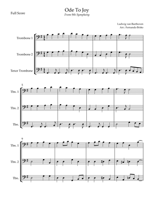 Ode To Joy Theme (from Beethoven's 9th Symphony) for Trombone Trio