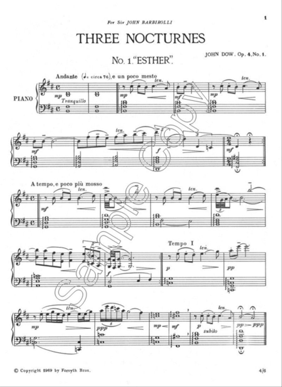 Three Nocturnes Piano Solo scores gallery preview page 2