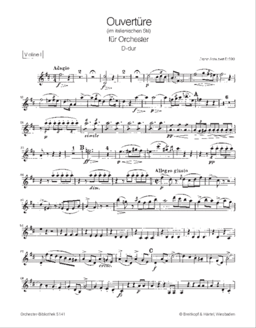 Overture in D major D 590 Orchestra scores gallery preview page 2