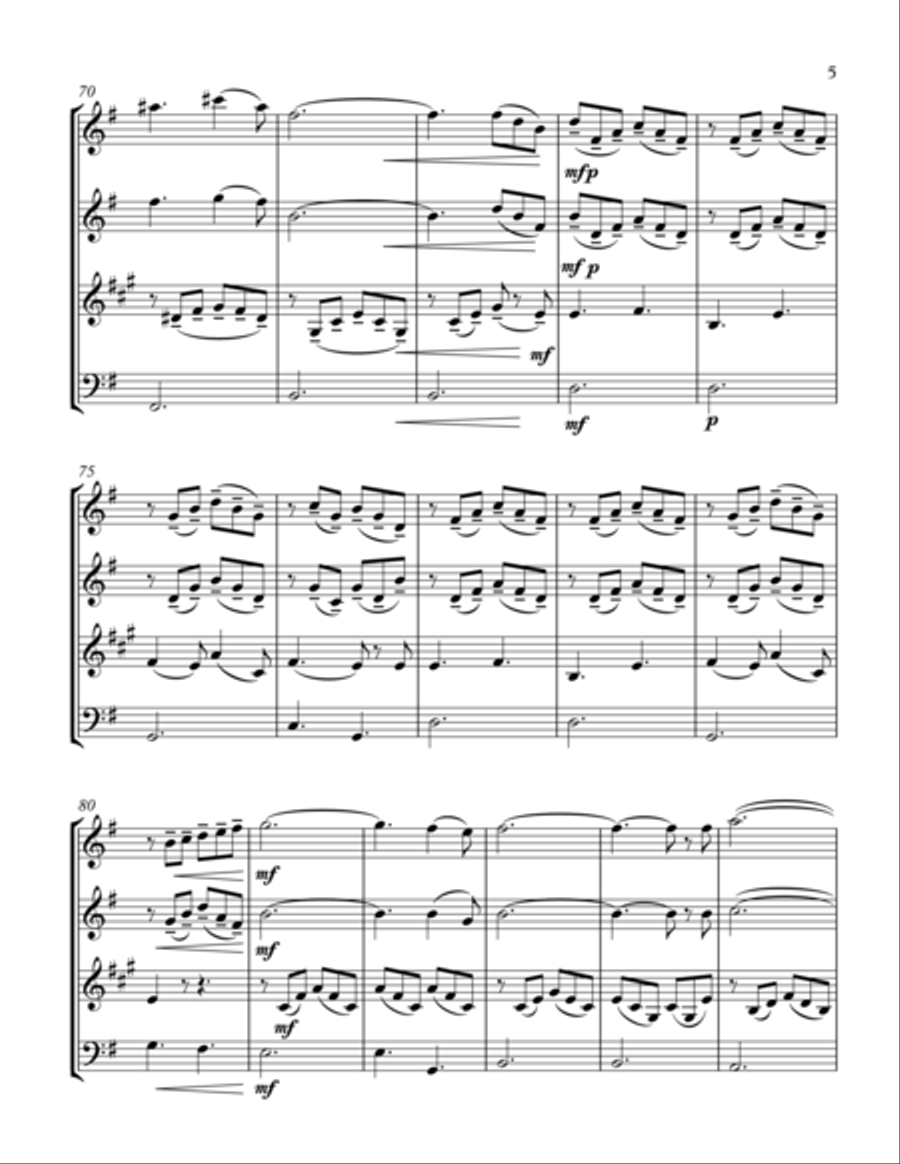 O Holy Night (wind quartet) Woodwind Quartet scores gallery preview page 5