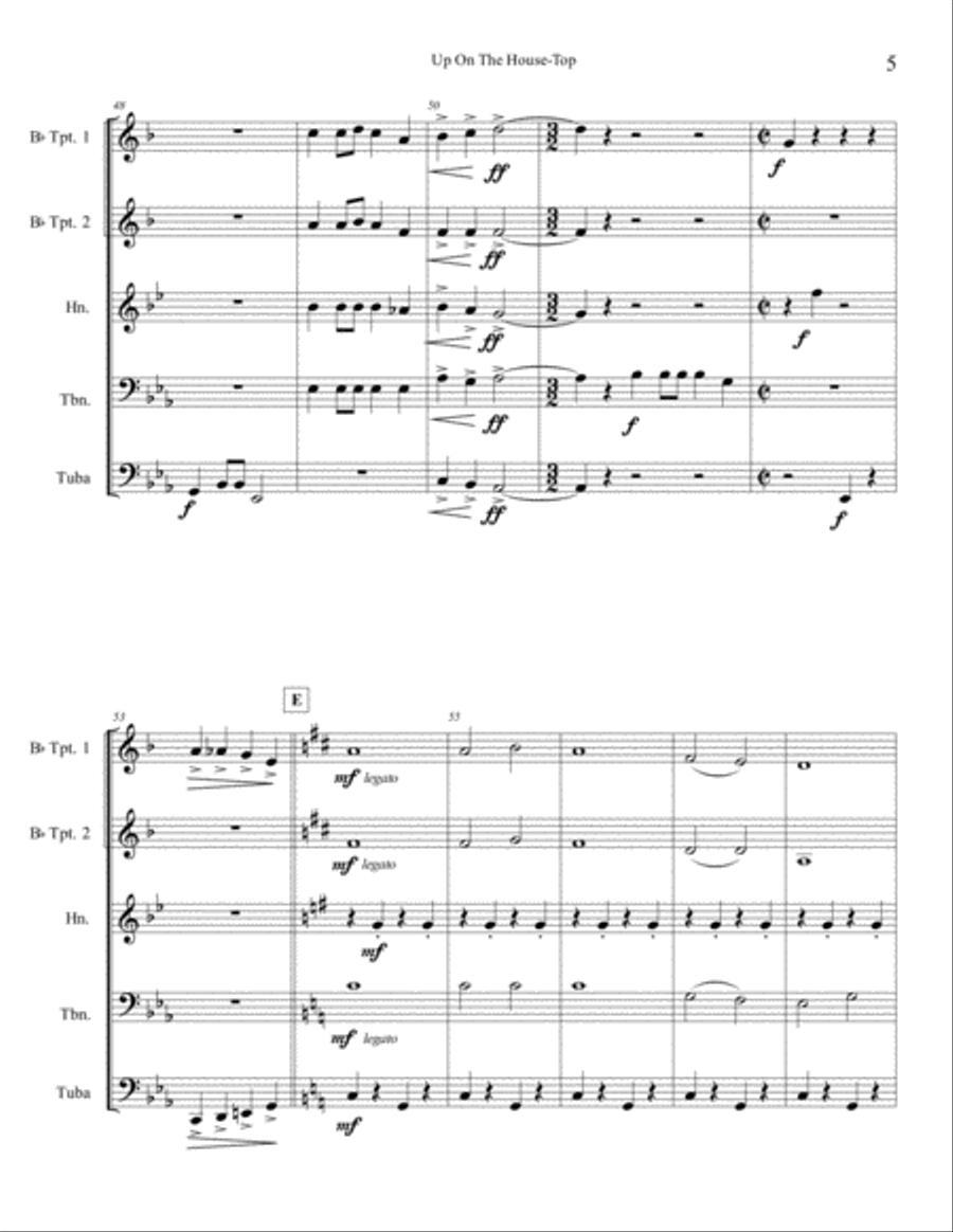 Up On The Housetop Brass Ensemble scores gallery preview page 6