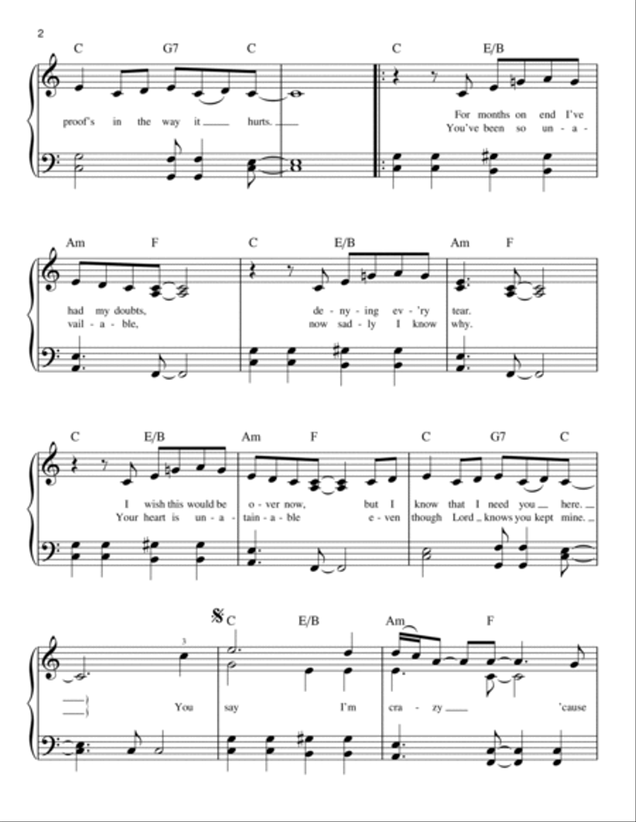 I'm Not The Only One Easy Piano scores gallery preview page 2