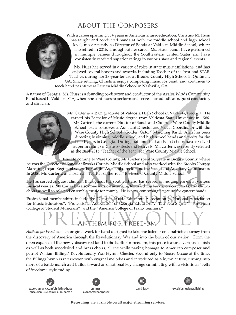 Anthem for Freedom Concert Band scores gallery preview page 3