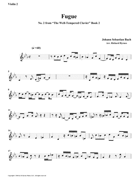 Fugue 02 from Well-Tempered Clavier, Book 2 (String Quintet) image number null
