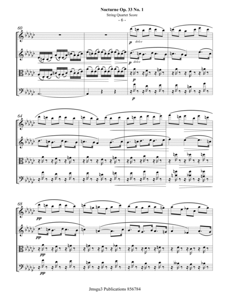 Fauré: Three Nocturnes Op. 33 Complete for String Quartet image number null