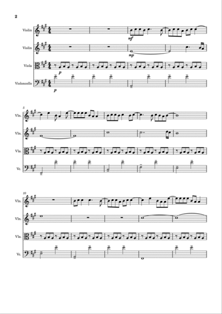 Night Changes String Quartet scores gallery preview page 2